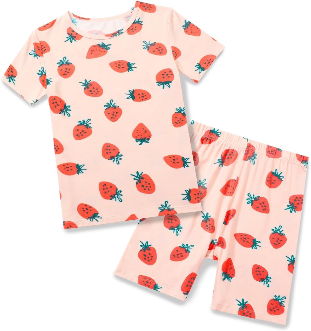 Bamboo Viscose Toddler Girls Kids Pajama Sets Short Summer Cool Snug fit Sleepwe...
