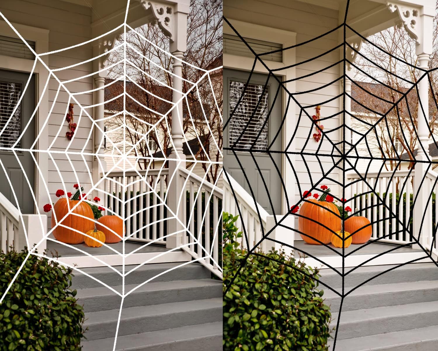 2 Pack 9ft Halloween Spider Web Decoration Set, Giant Round Realistic Spider Web...