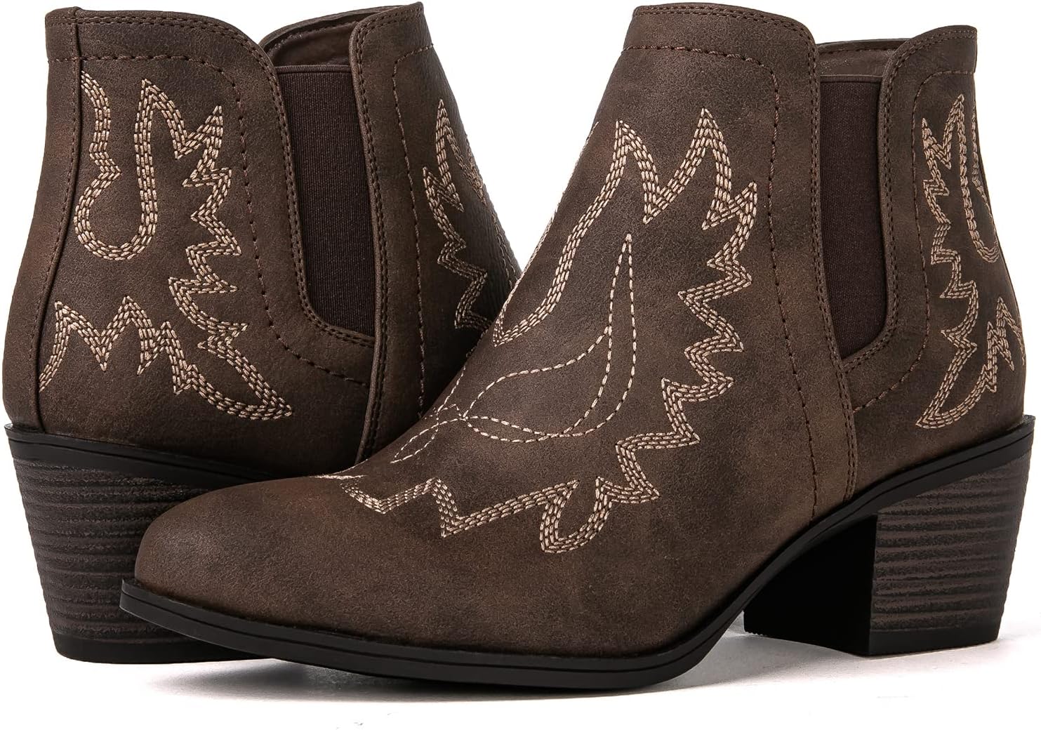 GLOBALWIN Women's Pull On Ankle Boots The Western Cowboy Cowgirl Boots 6 21yy01...