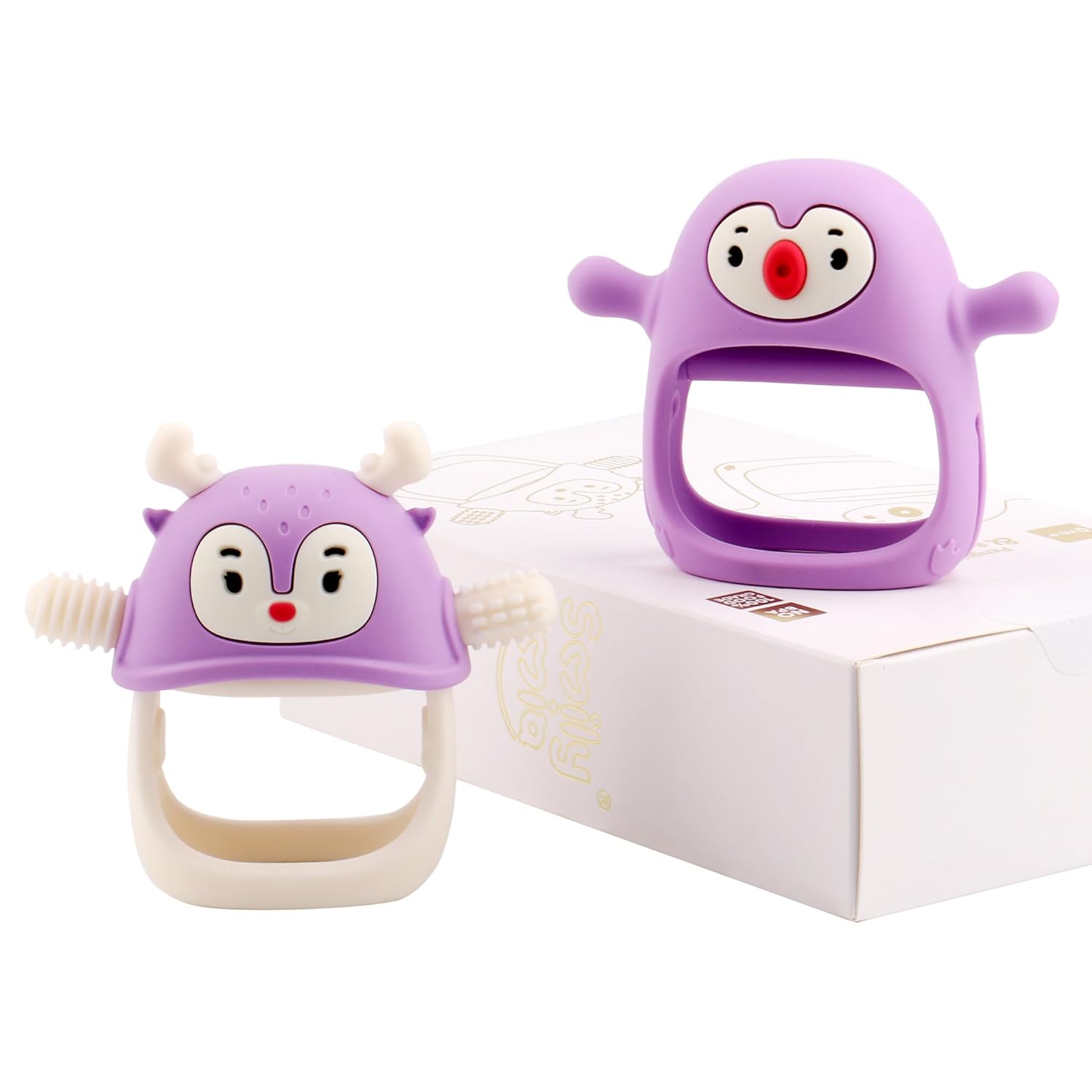 Smily Mia Baby Teething Toy, Special Penguin Teether for 0-6 Months, Unique Rein...
