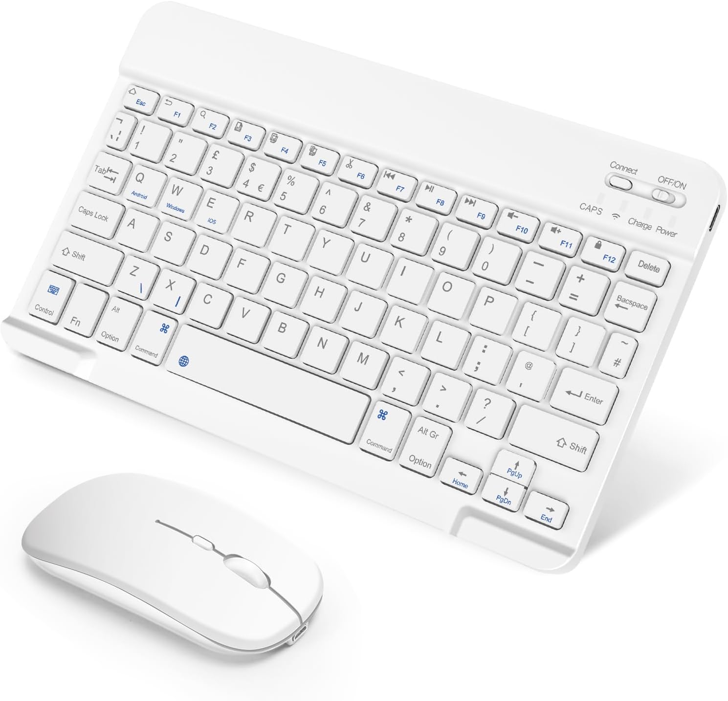 SOPPY Portable Bluetooth Keyboard and Mouse, Rechargeable Mini Keyboard, Wireles...