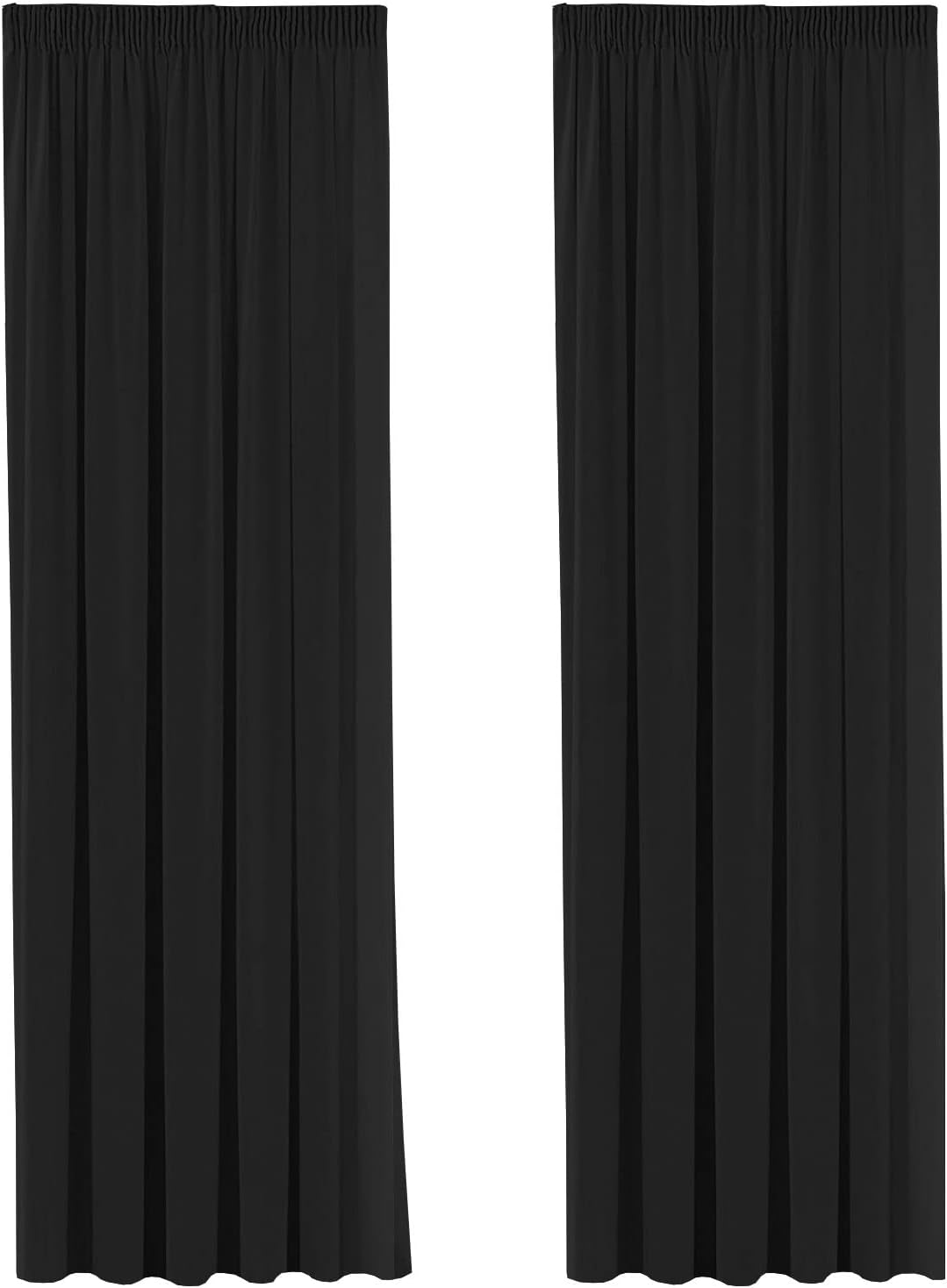 Blackout Thermal Pencil Pleat Curtain, Special Drapes for Bedroom Home Decoratio...
