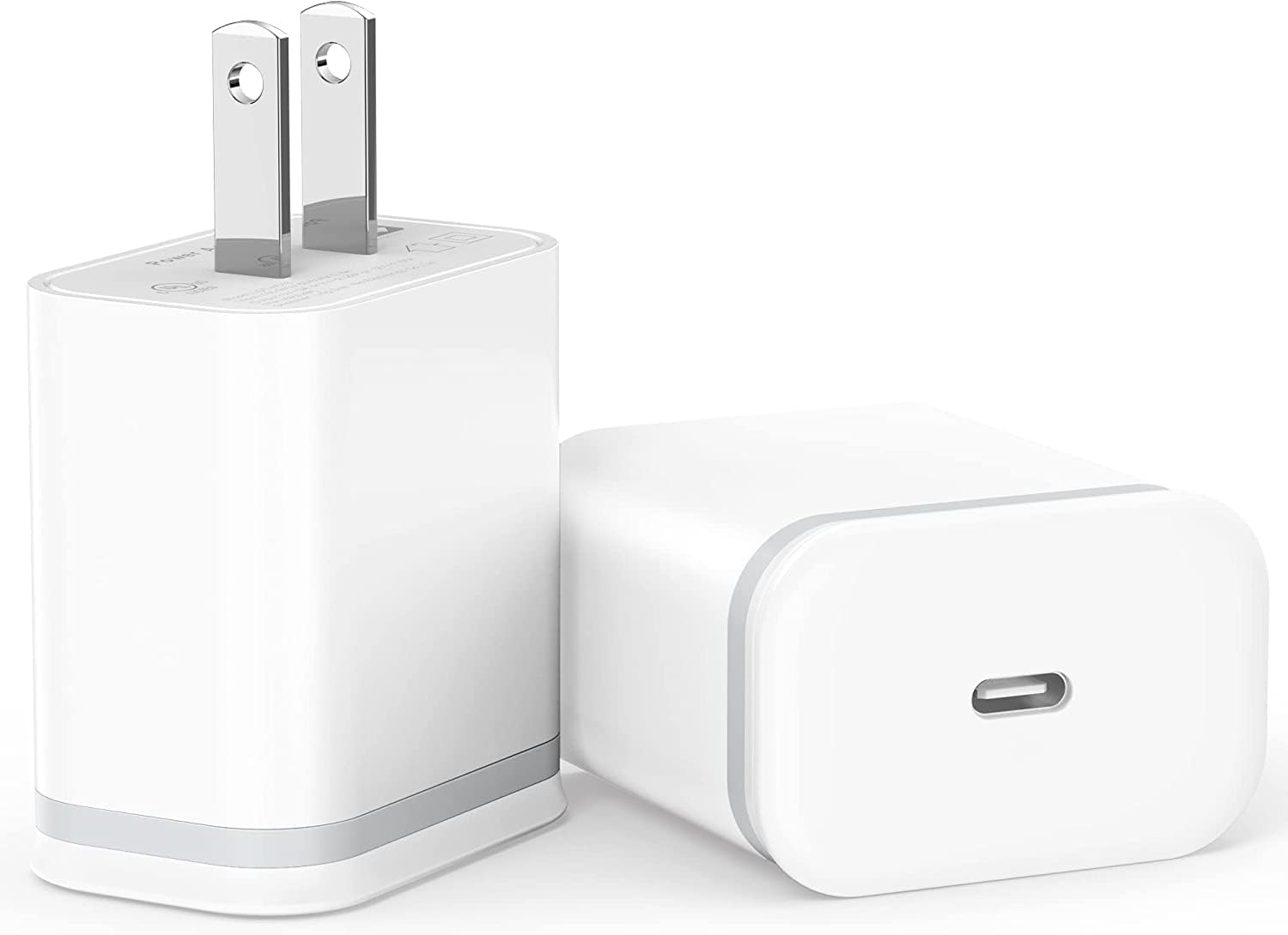 iPhone 16 15 14 13 12 11 USB C Wall Charger, 20W 2-Pack Charging Block USBC Powe...