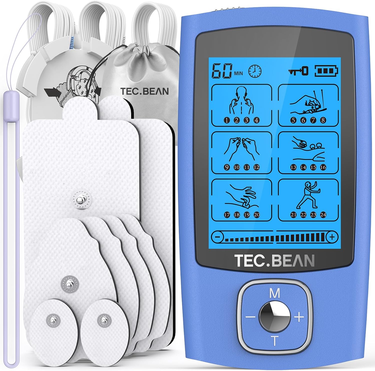 Tens Unit Muscle Stimulator, Special Rechargeable Tens Machine with 8 Electrode...