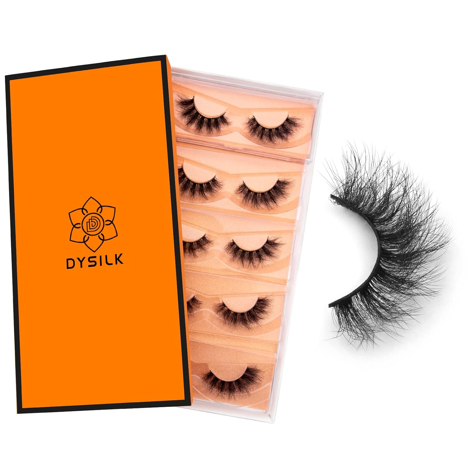 DYSILK Eyelashes Mink Lashes Fluffy - Fluffy Lashes 5 Pairs 6D Faux Mink Eyelash...