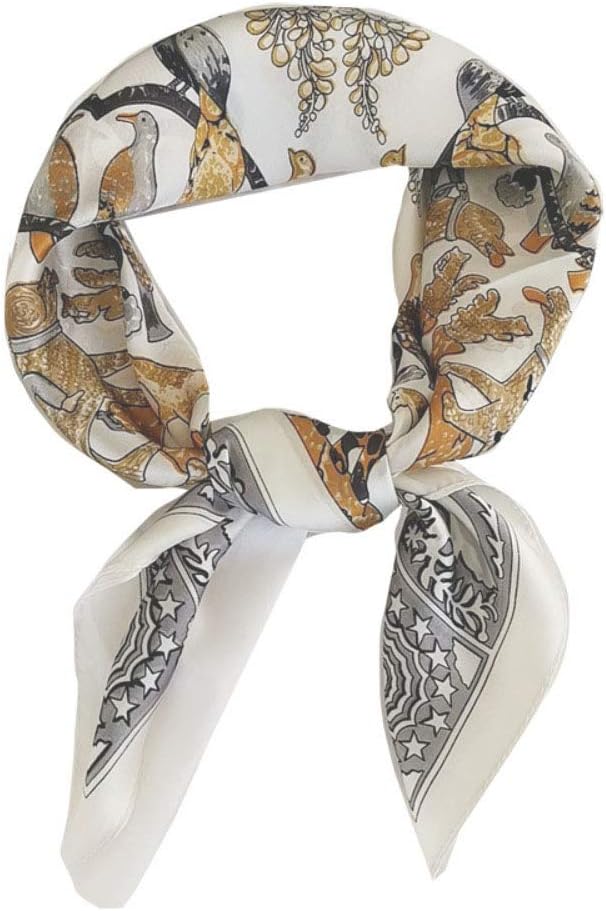 FONYVE Scarf, Special Silk Feeling Medium Square Satin Head Scarf for Women, Uni...