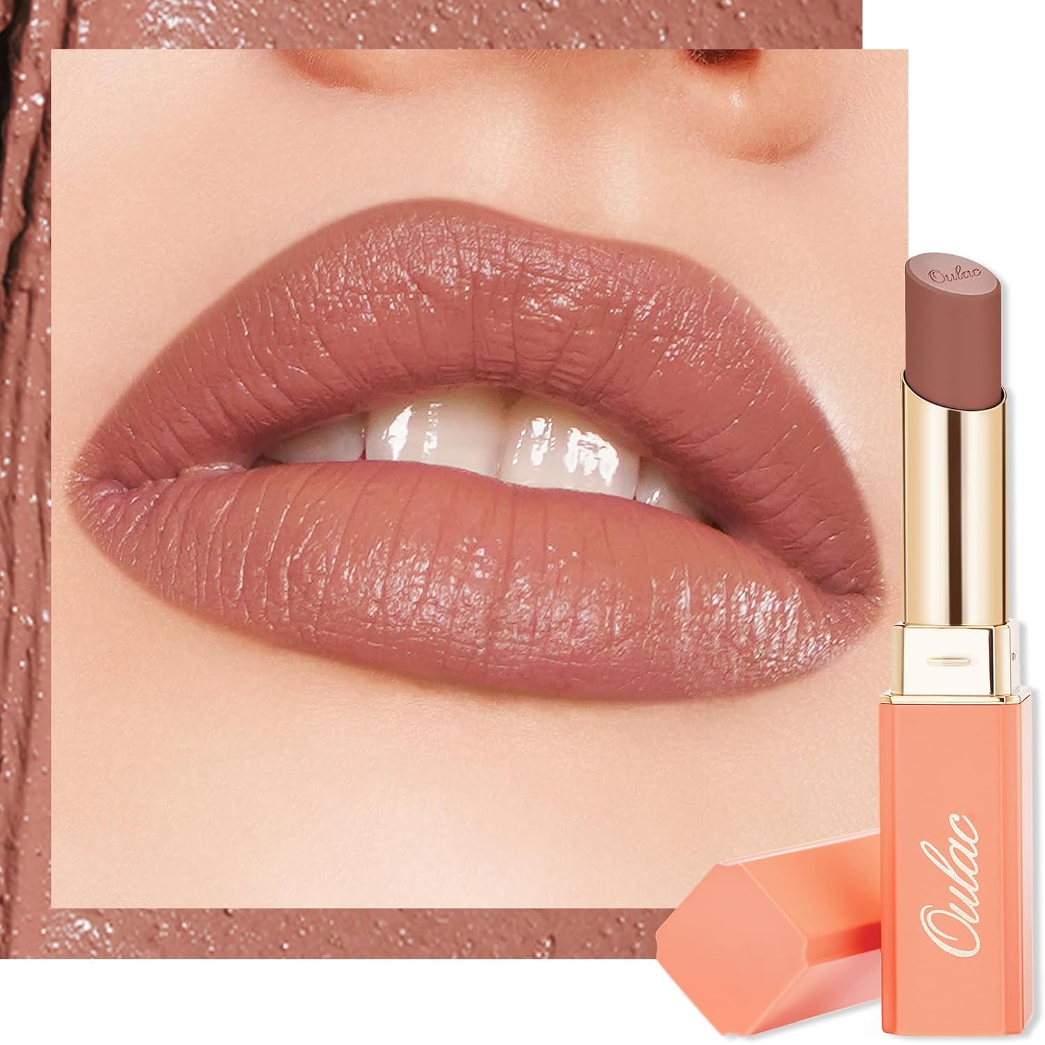 Oulac Brown Moisturising Lipstick, Special Matte Lipstick for Women, Unique Oran...