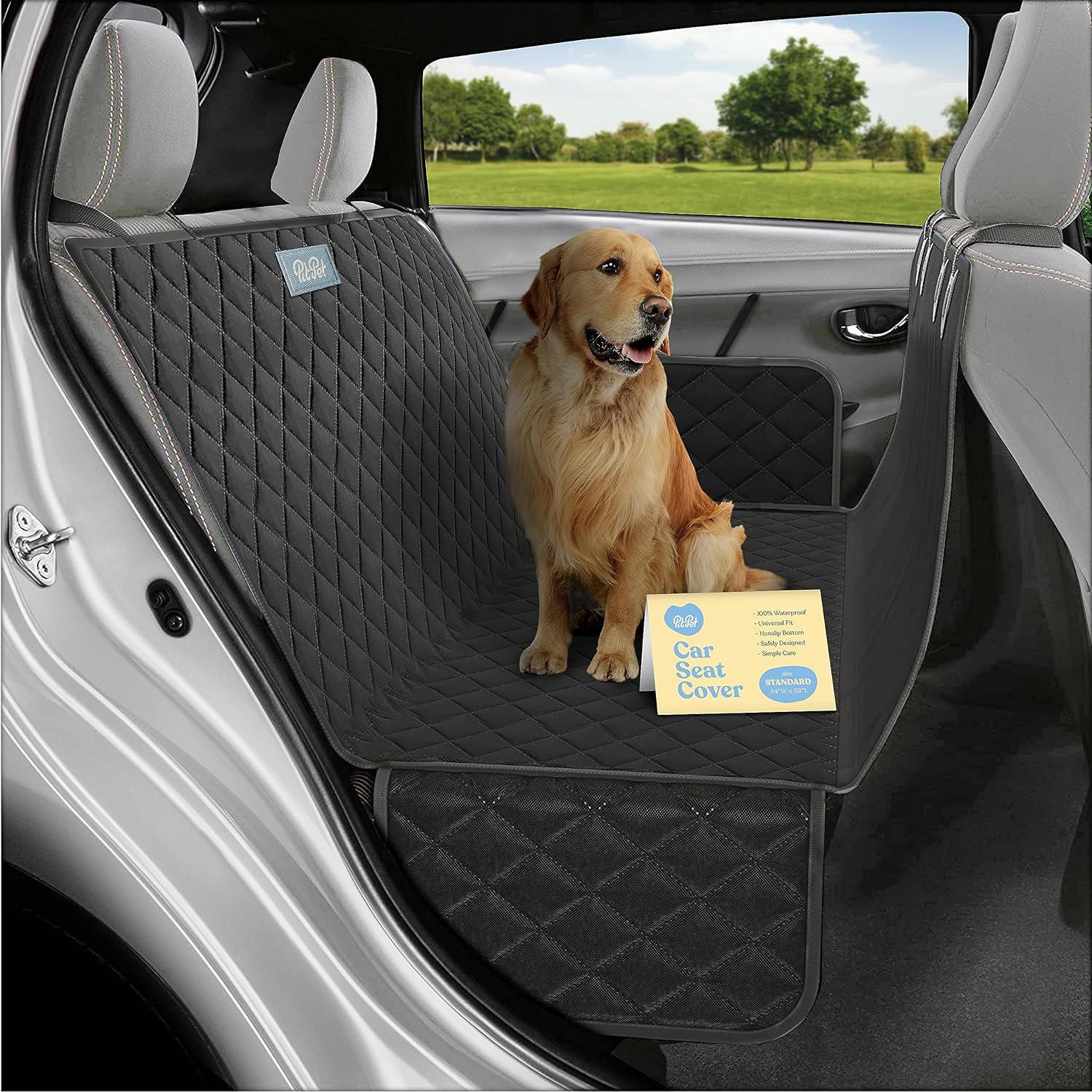 100% Waterproof Car Seat Cover for Dogs - Durable Scratch Resistant Dog Seat Cov...