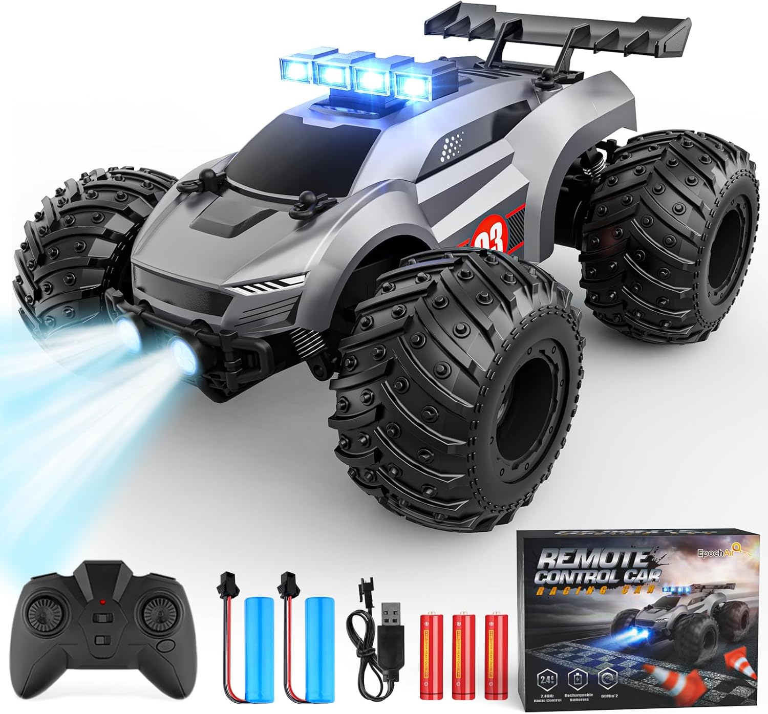 Remote Control Car - 20km/h 2.4GHz High Speed RC Cars Offroad with RBC &Headligh...