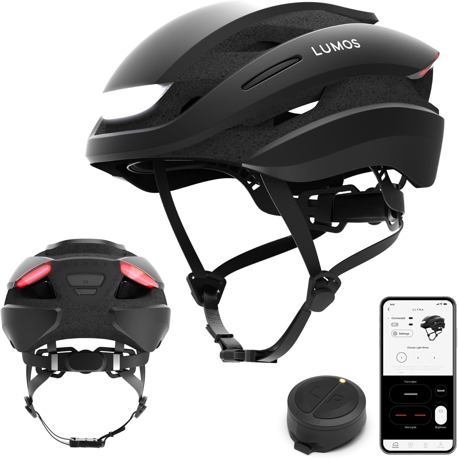 Lumos Ultra Smart Bike Helmet, Innovative Customizable Bike Helmet with Front an...