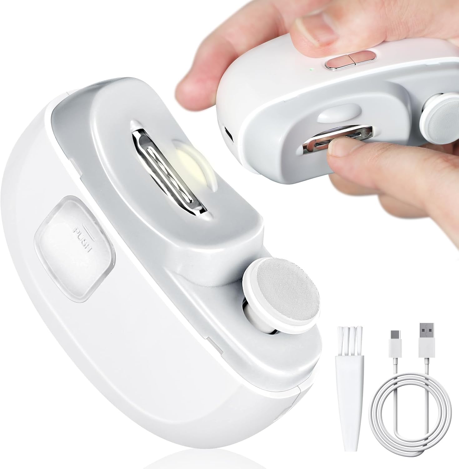 Orzbow Electric Baby Nail Clippers with LED Light,Rechargeable Baby Nail File an...