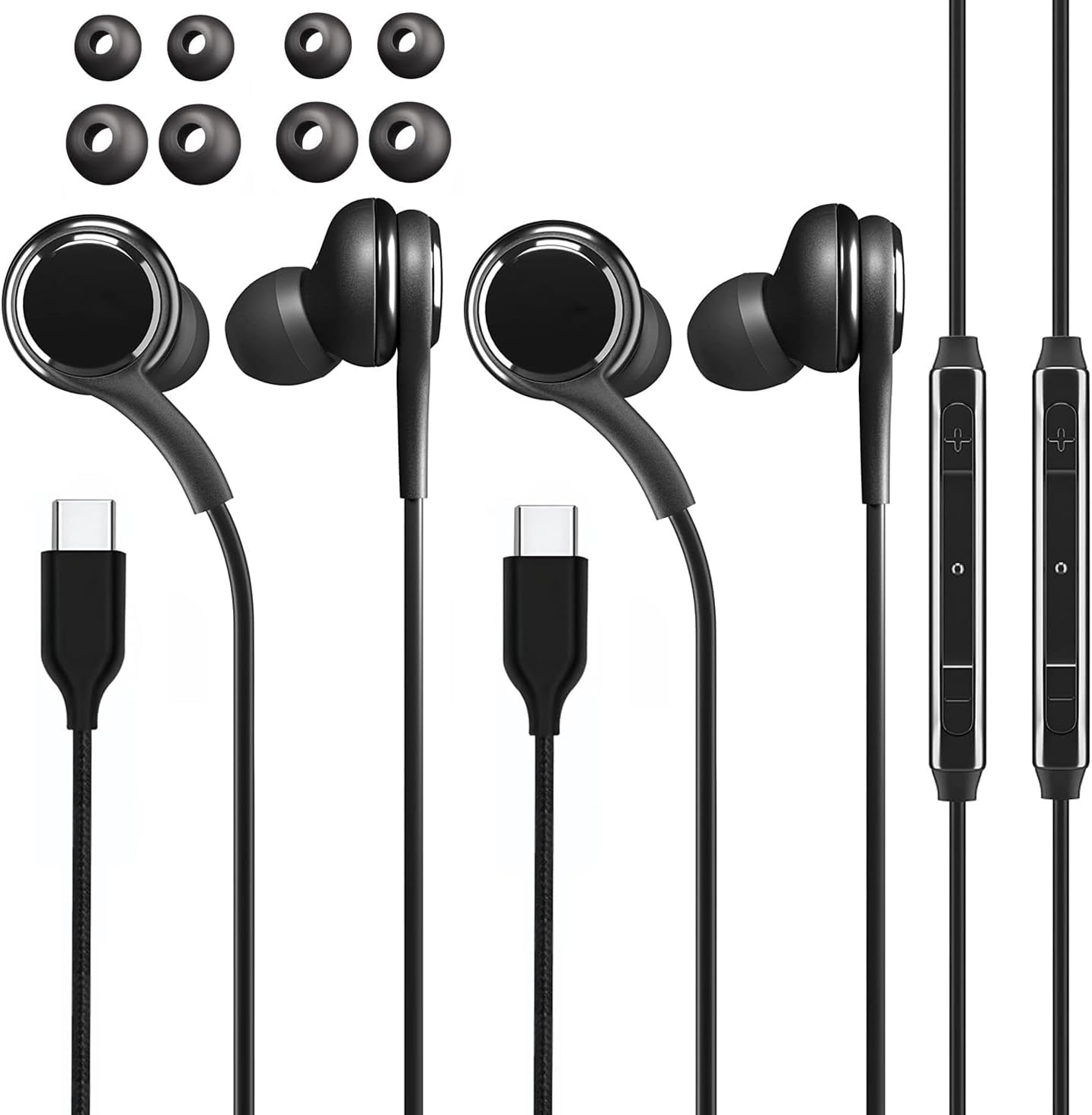 USB C Headphones for Samsung,USB C Earphones with Microphone & In-Line Controls...