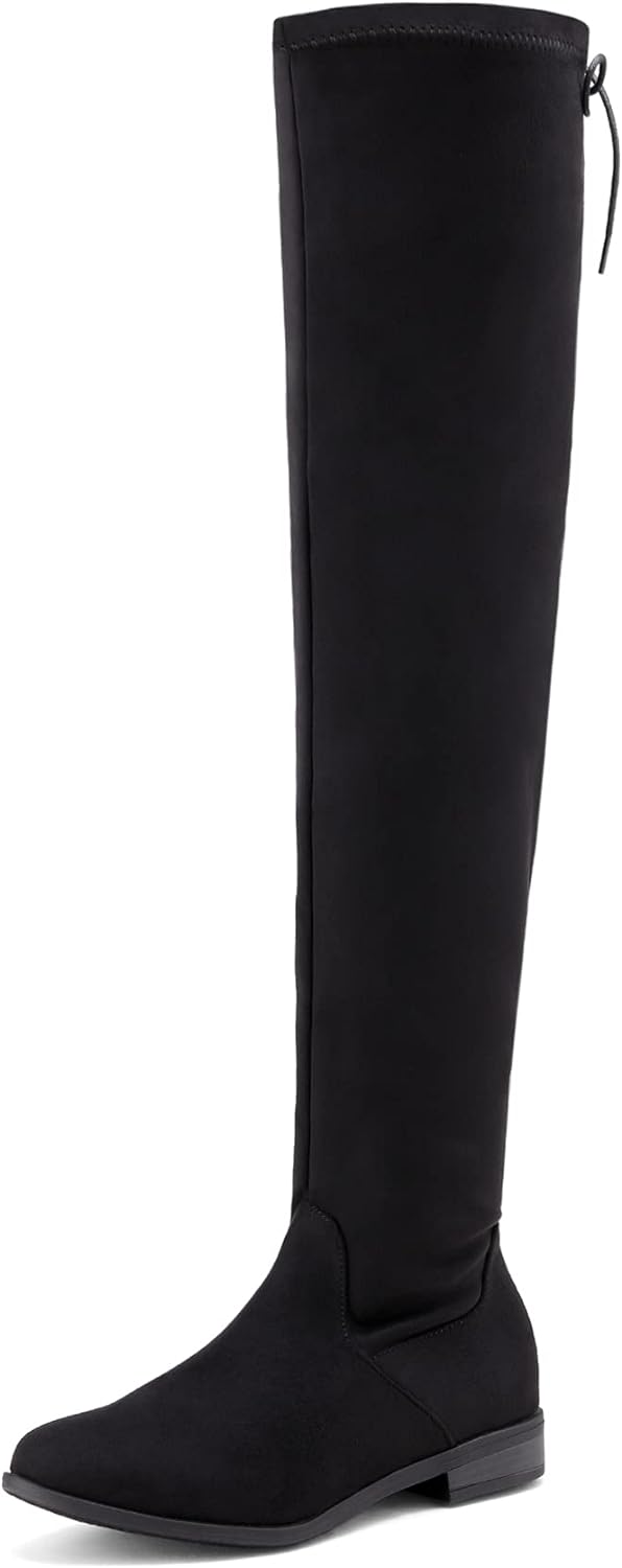 DREAM PAIRS Women's Boots, Special Over The Knee Boots With High Low Block Heel,...