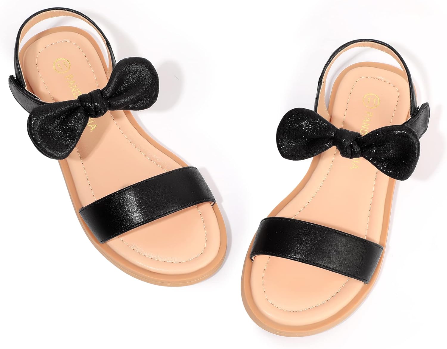 PANDANINJIA Gina Girls Sandals, Special Open Toe Summer Flats, High-Quality Dres...