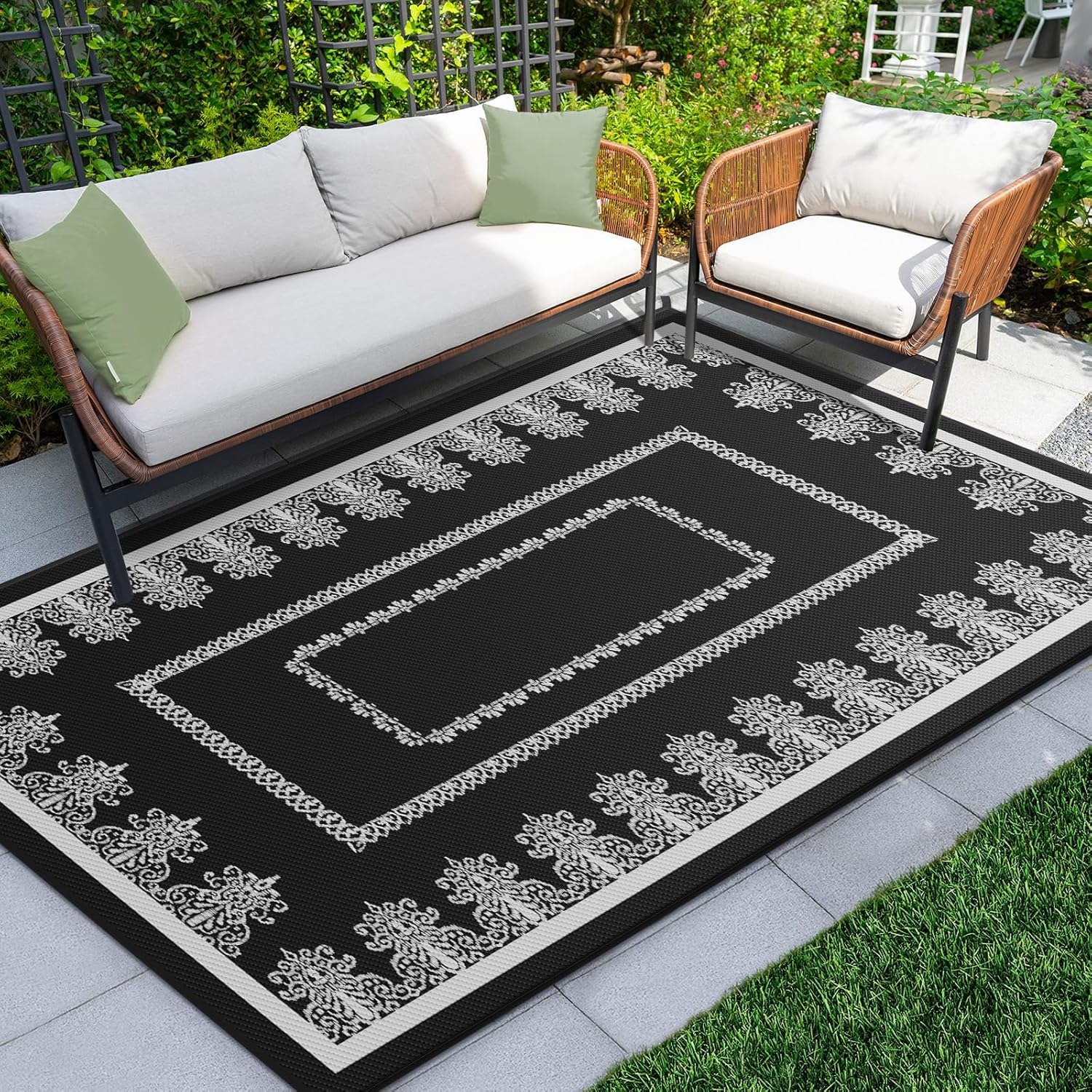 ROMROL Outdoor Rug, Special Large Waterproof Area Rug for Patio, Innovative Fold...