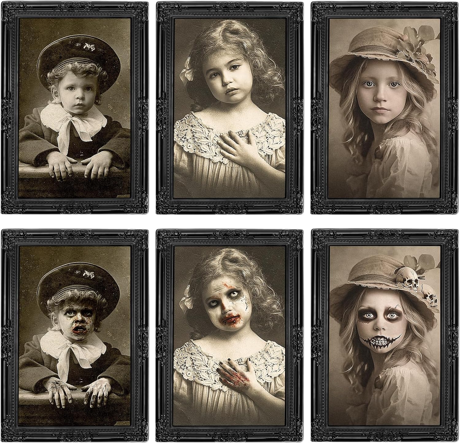 Halloween Decorations Indoor Scary Wall Decor, 3Pack 3D Changing Face Moving Pic...