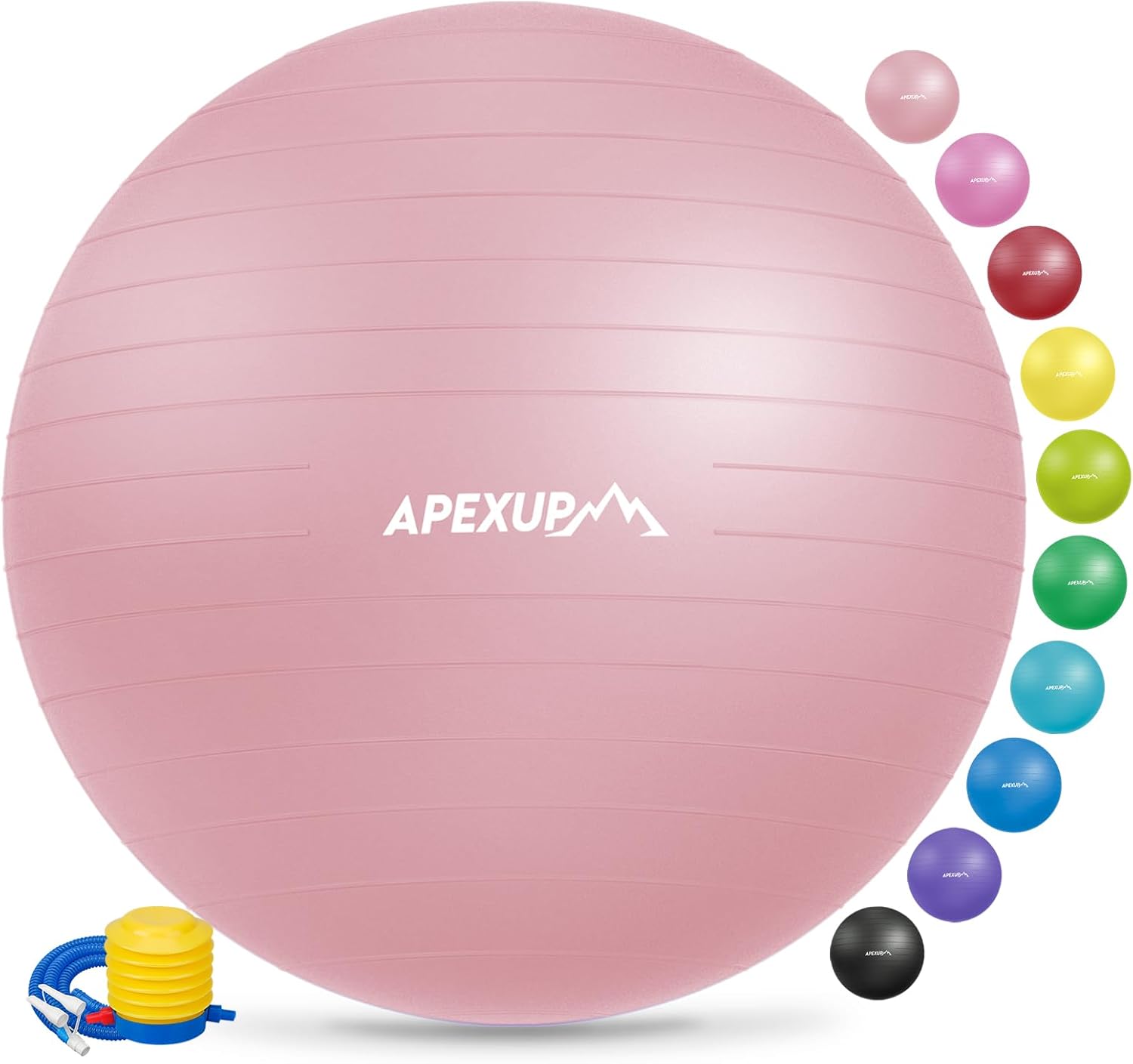 APEXUP Yoga Ball Exercise Ball, Anti Slip Stability Ball Chair, Heavy Duty Large...