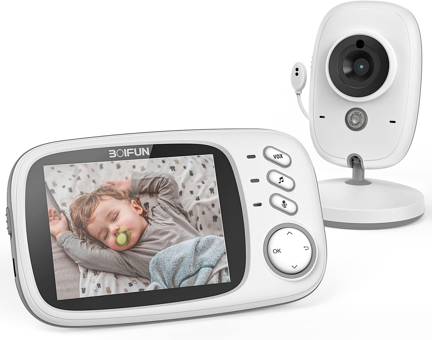 BOIFUN 720P Video Baby Monitor Camera, Night Vision, No WiFi, ECO Mode, 3.2" IPS...