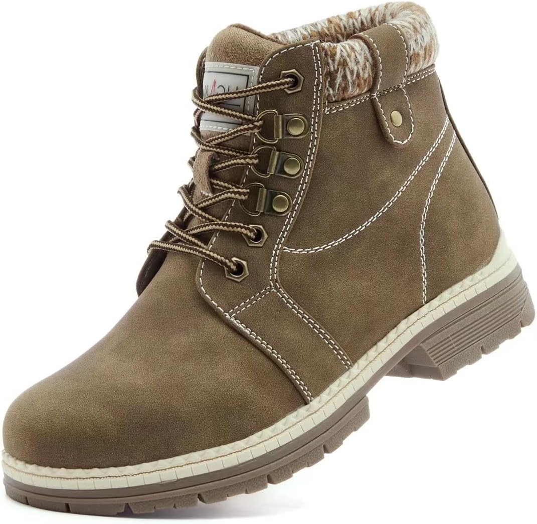 ANJOUFEMME Casual Winter Hiking Boots For Women - Womens Outdoor Snow Ankle Boot...