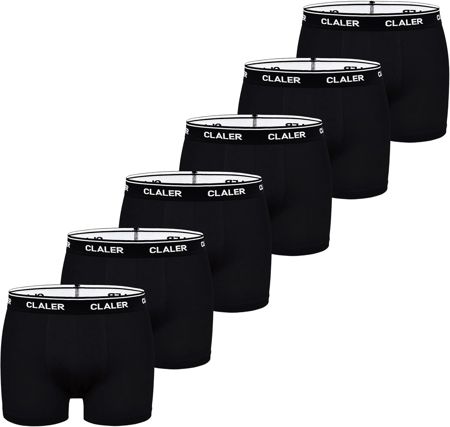 CLALER Boxer Shorts Mens 6 Pack Cotton Trunks Stretchy Soft Fitted Boxer Briefs...