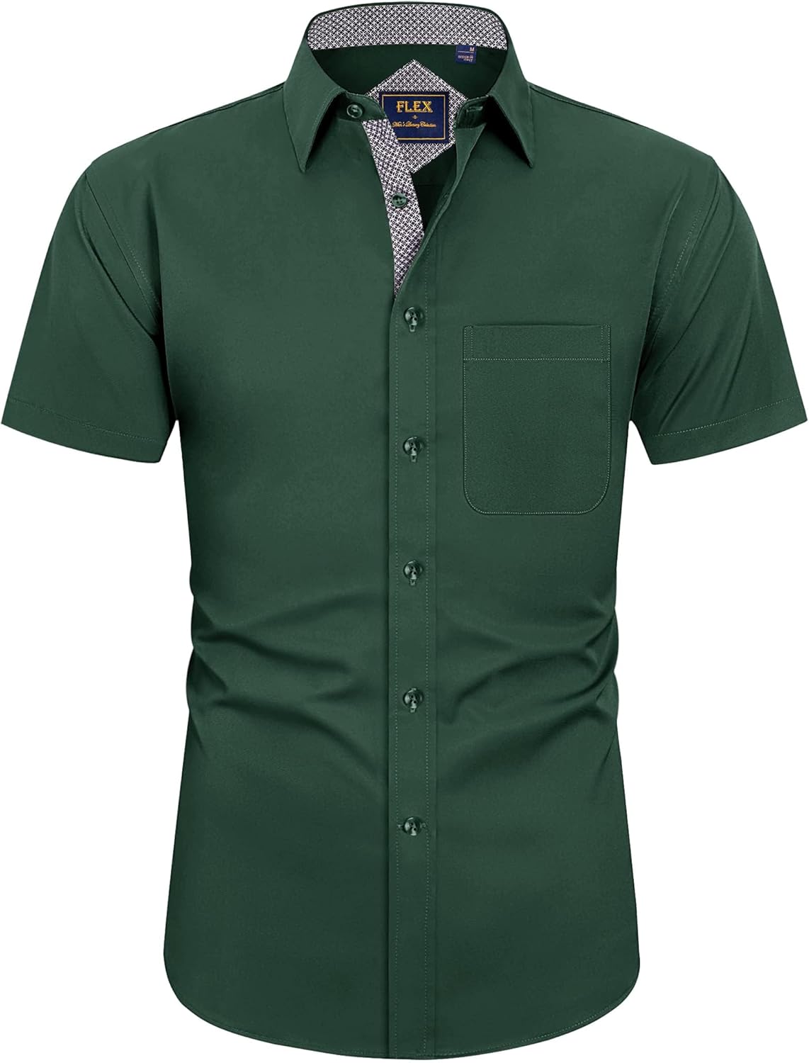 J.VER Men's Short Sleeve Dress Shirt, Special Stretch Iron Free Shirt for Busine...