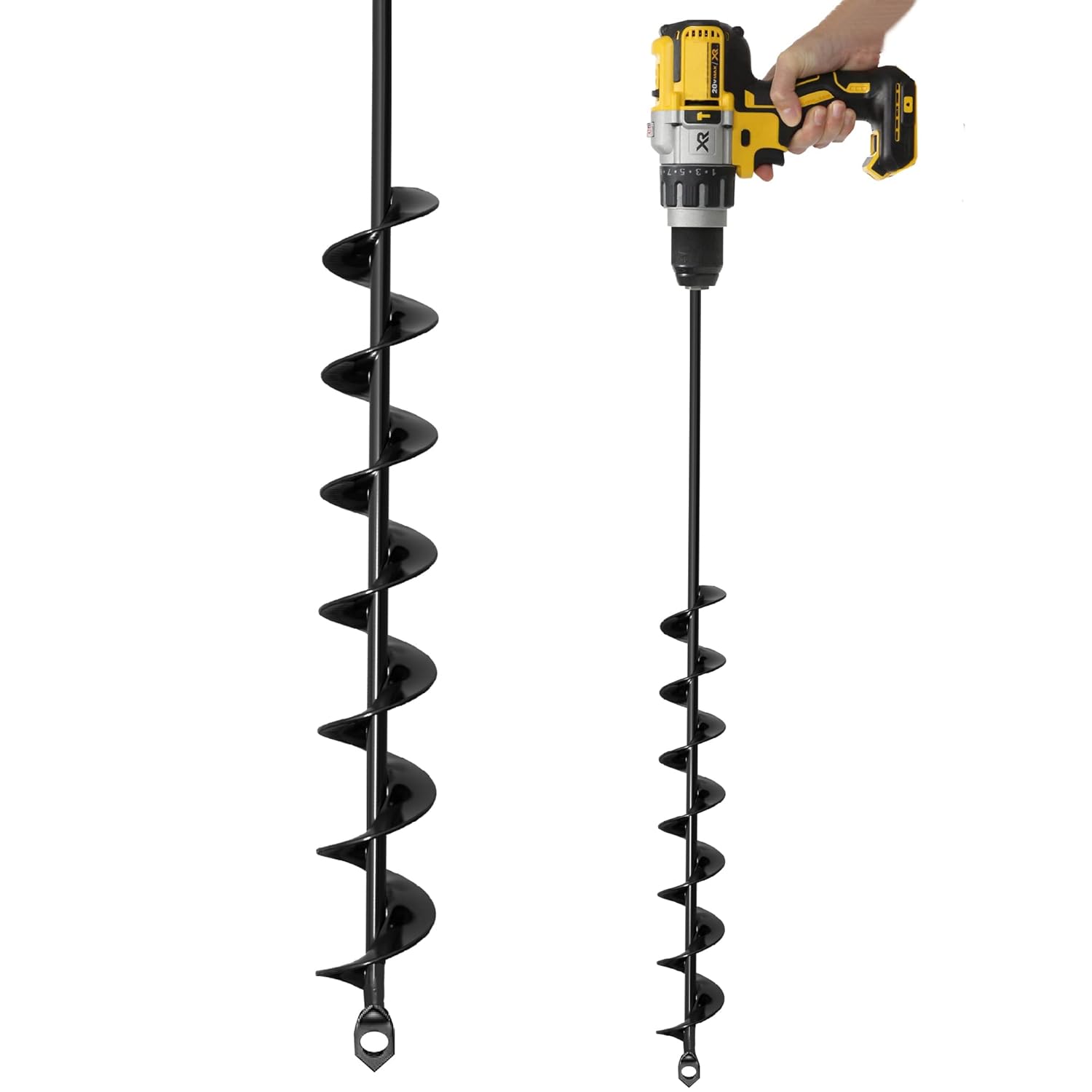 K-Brands Auger Drill Bit for Planting – 2 x 32 Inch - No Squat Garden Spiral Hol...