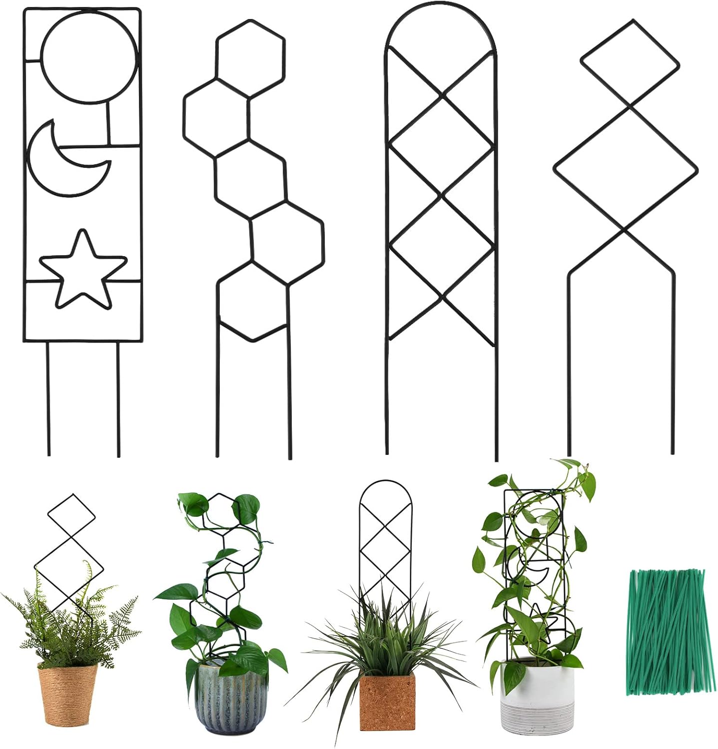 Plant Trellis for Climbing Plants Indoor, Special Garden Metal Houseplant Trelli...