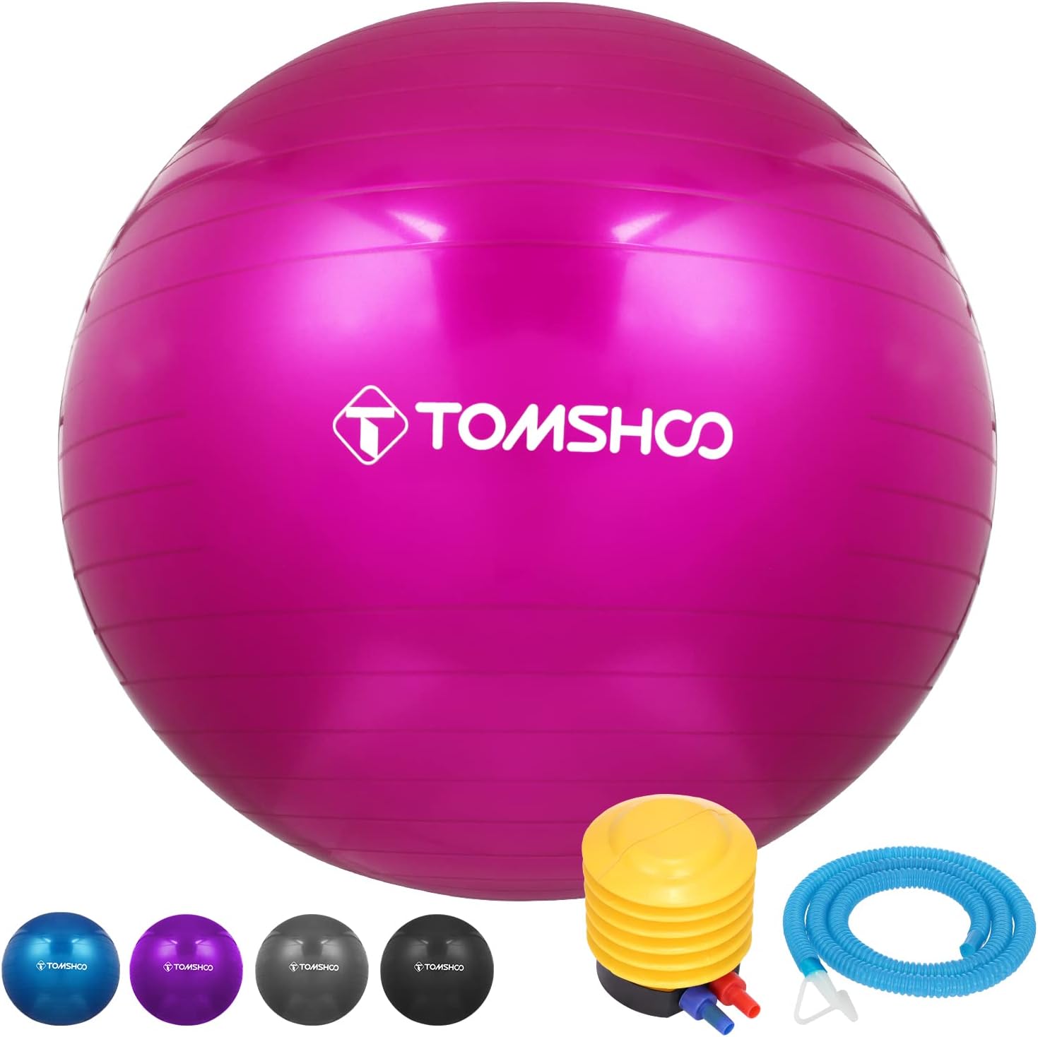 TOMSHOO Exercise Ball, Anti-Burst Gym Ball Yoga Ball With Air Pump Thickened Fit...