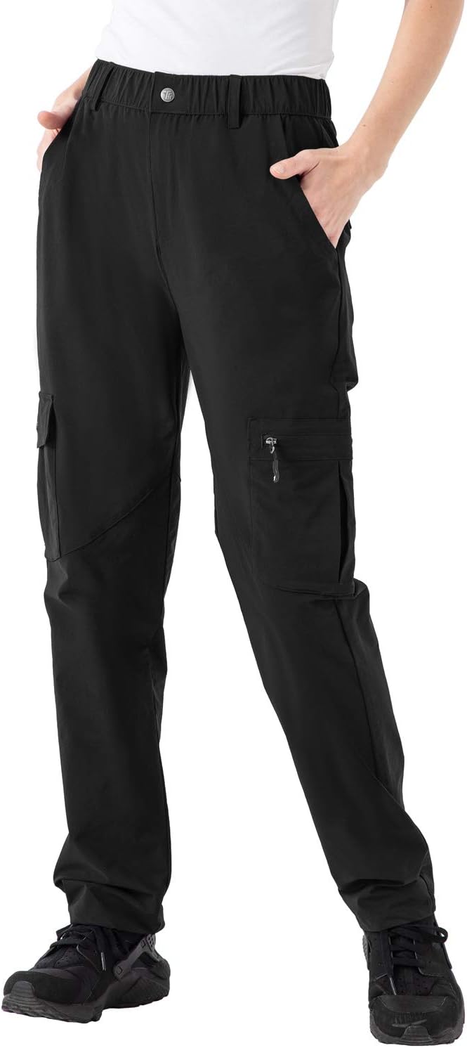 Rdruko Women's Hiking Cargo Pants Water-Resistant Quick Dry UPF 50+ Travel Campi...