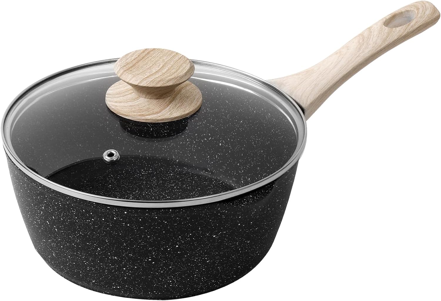 Rainberg Saucepan with Lid, Nonstick Milk Pan Suitable with Induction, Gas and E...