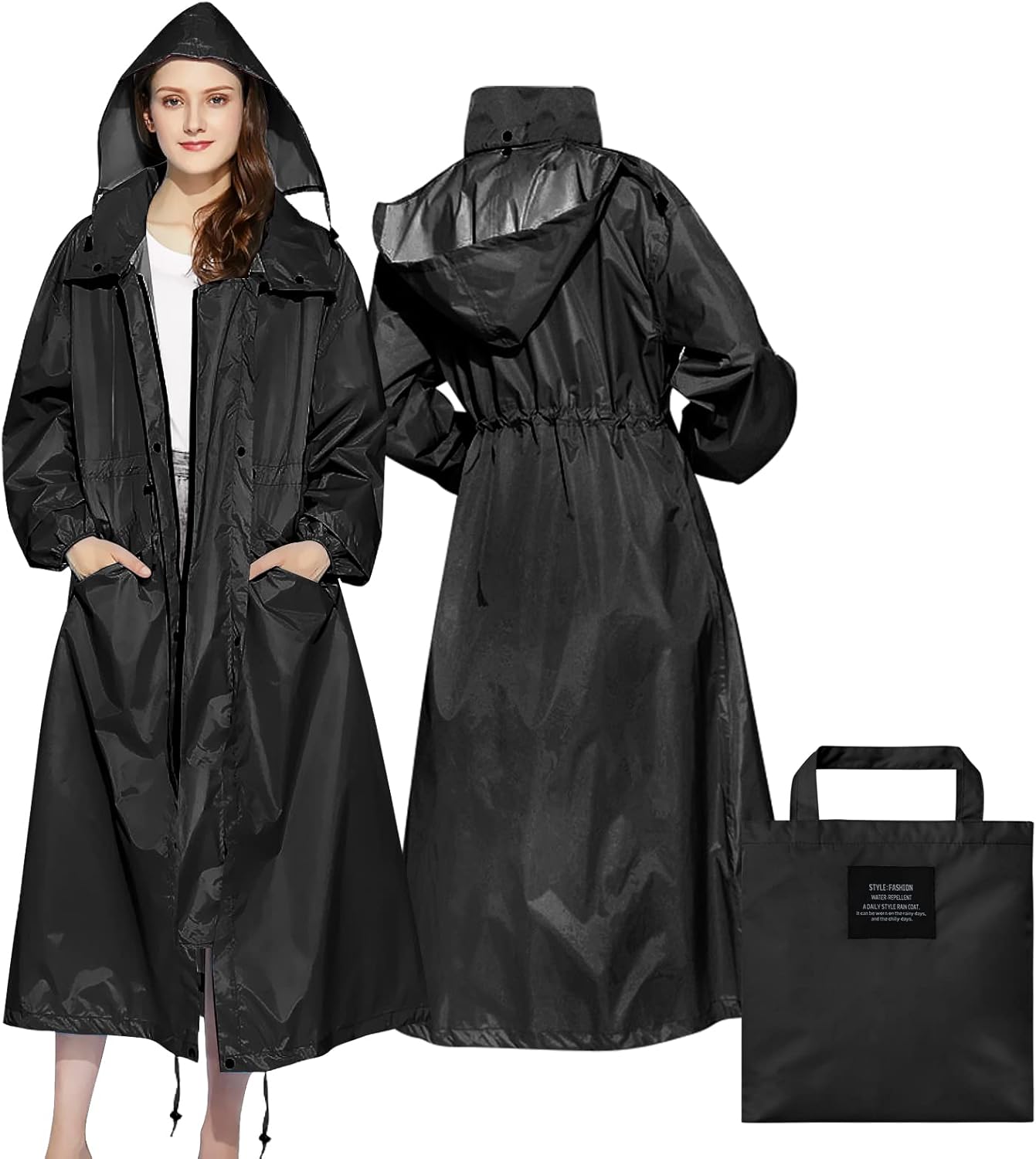 SOPPY Rain Coats for Women, Long Waterproof Coat Windproof Raincoat Lightweight...