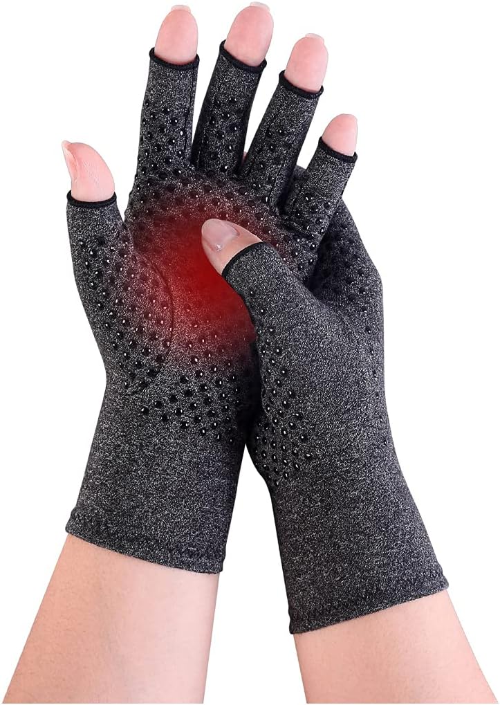 Donfri Arthritis Gloves Fingerless Compression Gloves Non-slip for Women Men Rel...