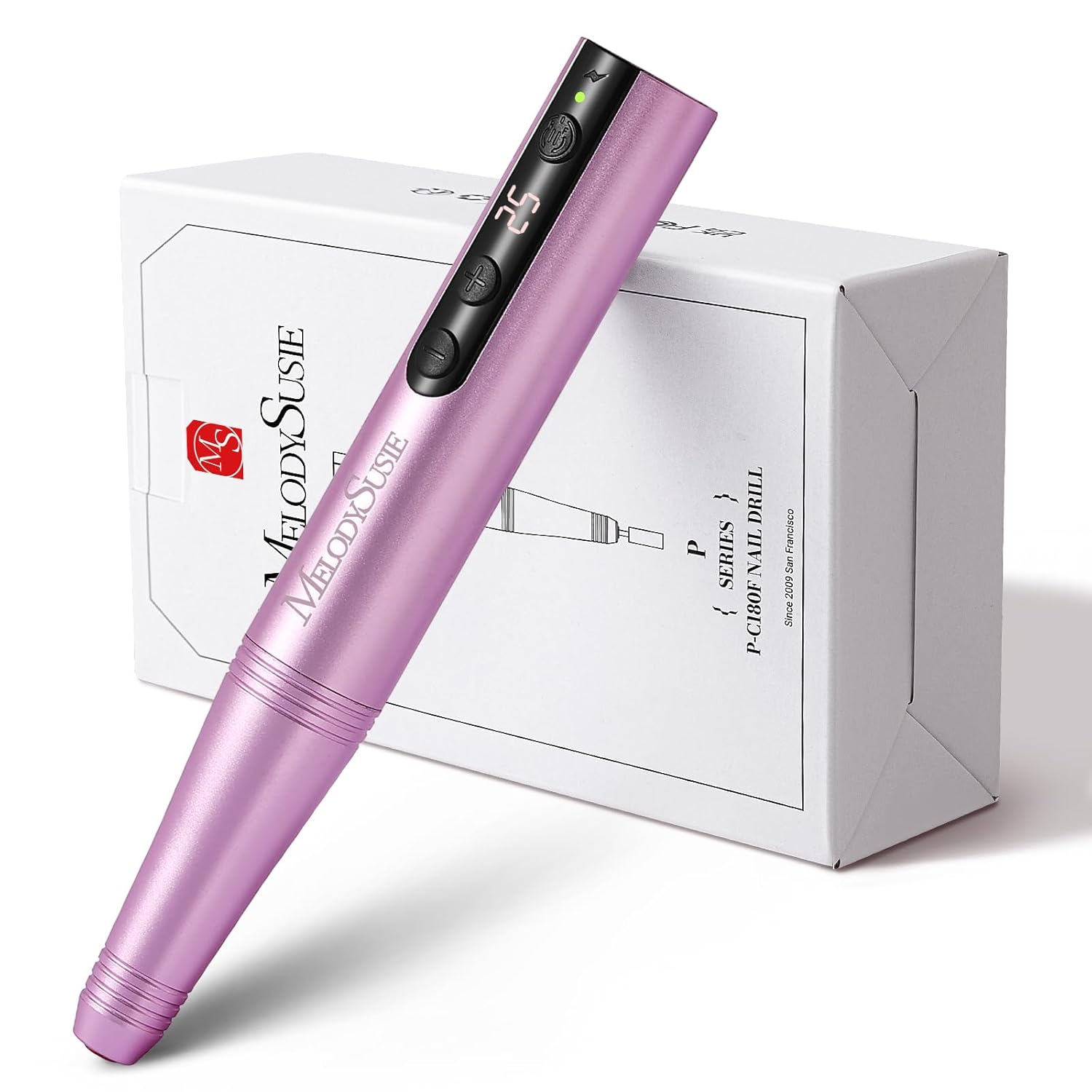 MelodySusie Cordless Electric Nail Drill Machine 11 in 1 Kit,PC180F 25000RPM Por...