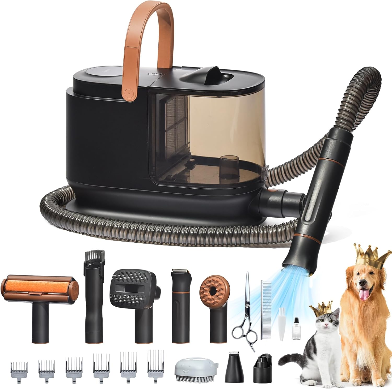 Bunfly Dog Hair Vacuum & Dog Grooming Kit, Pet Grooming Vacuum with 13,000kPa Po...