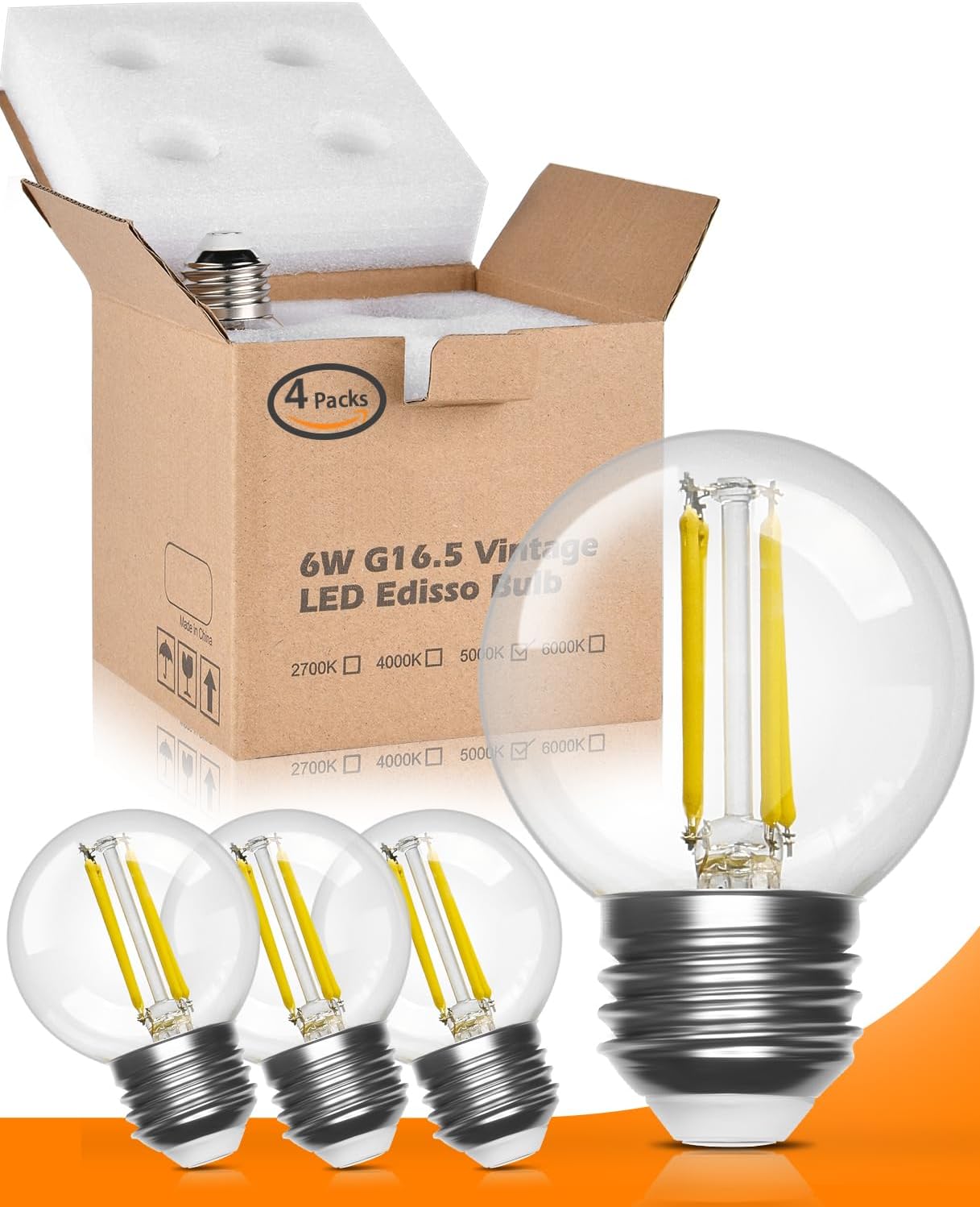 Upgraded E26 Led Bulbs, Special Light Globe 60 Watt Small Bulb for Warm White 27...