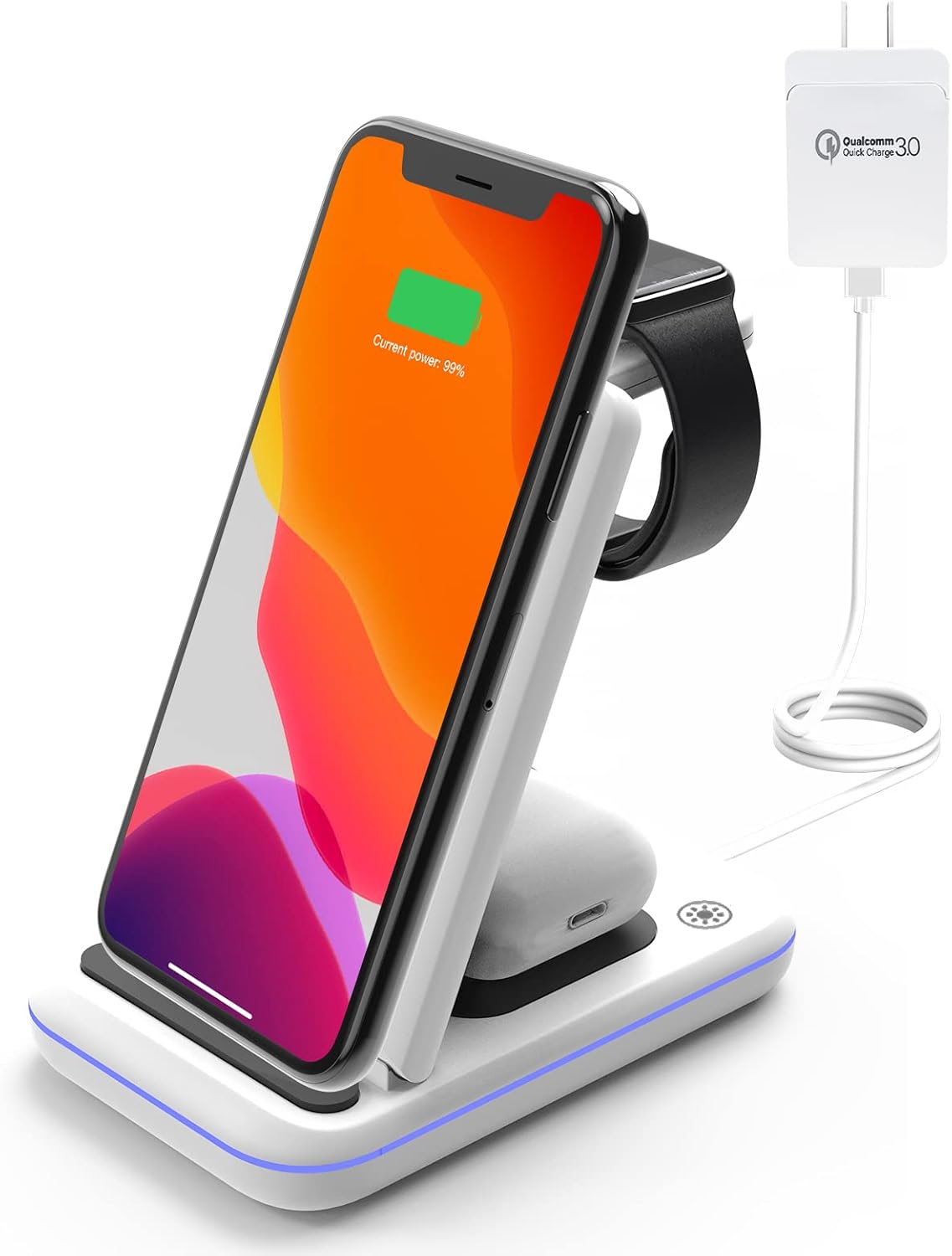 MSTJRY Wireless Charging Station, 3 in 1 Wireless Fast Charger Stand for iPhone...