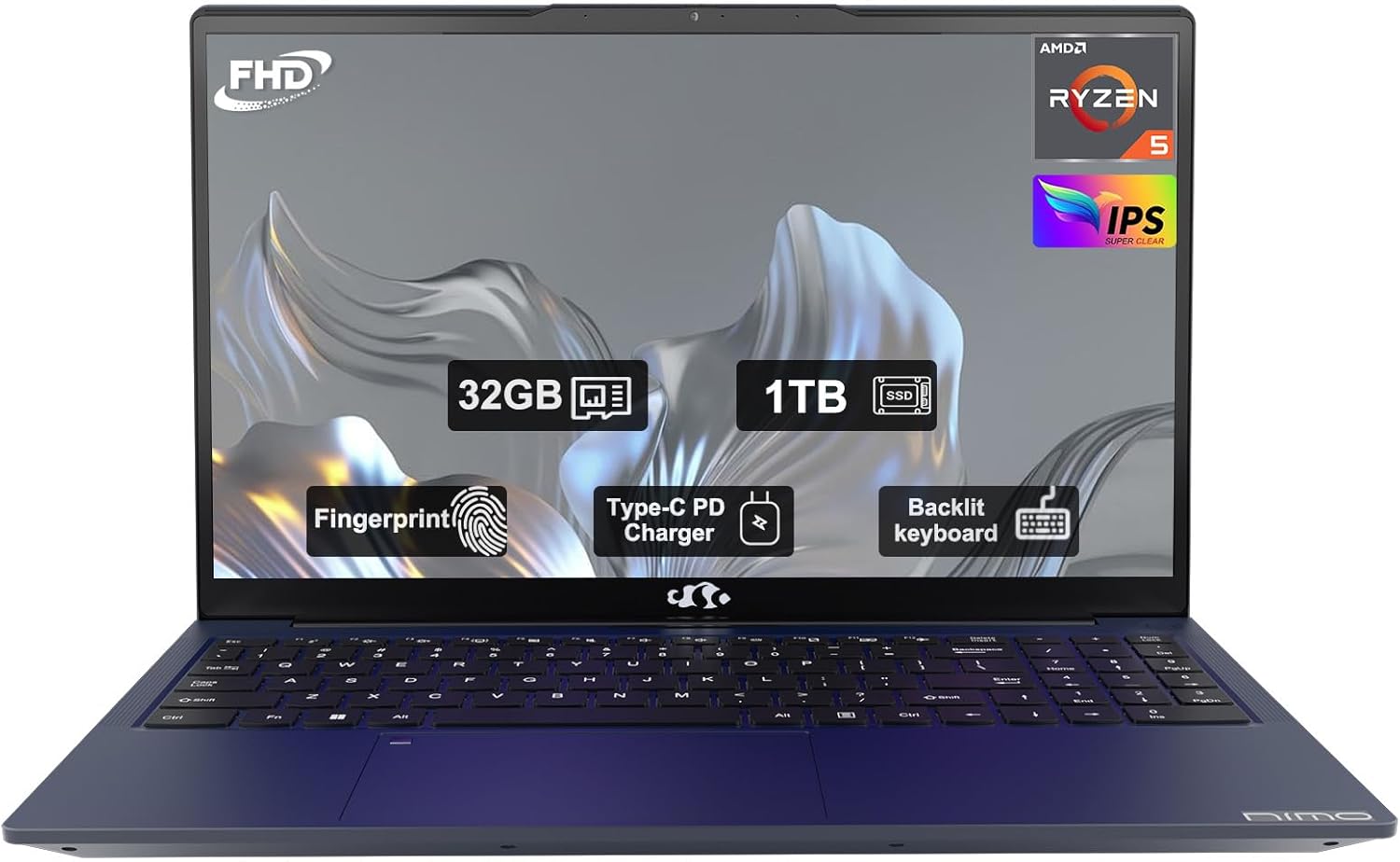 NIMO 15.6 FHD Laptop, 32GB RAM 1TB SSD, AMD Ryzen...