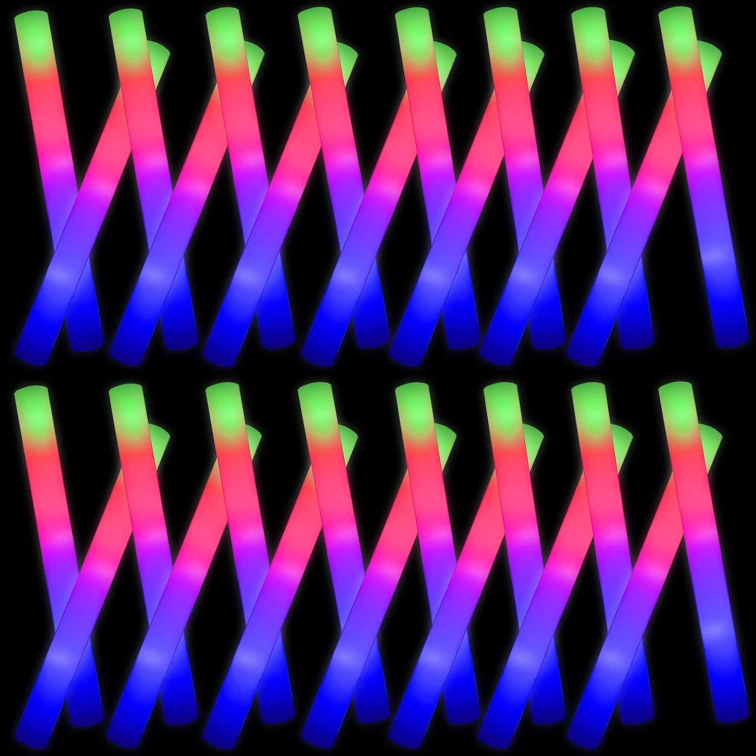 Glow Stick Bulk 102PCS Led Foam Glow Sticks,Glow in The Dark Party Supplies with...