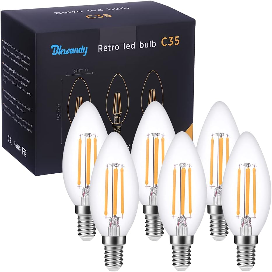 Blewandy E14 LED Candle Bulbs, LED Bulb Small Screw, 40W Equivalent, 2700K Soft...