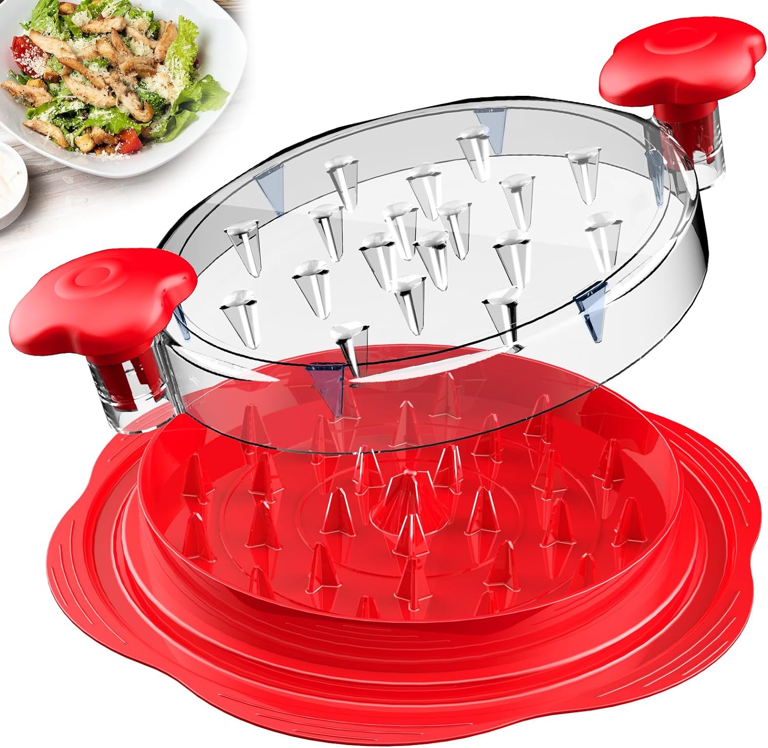 Chicken Shredder Large Chicken Breast Shredder Tool Twister with Brush&Fork, Vis...