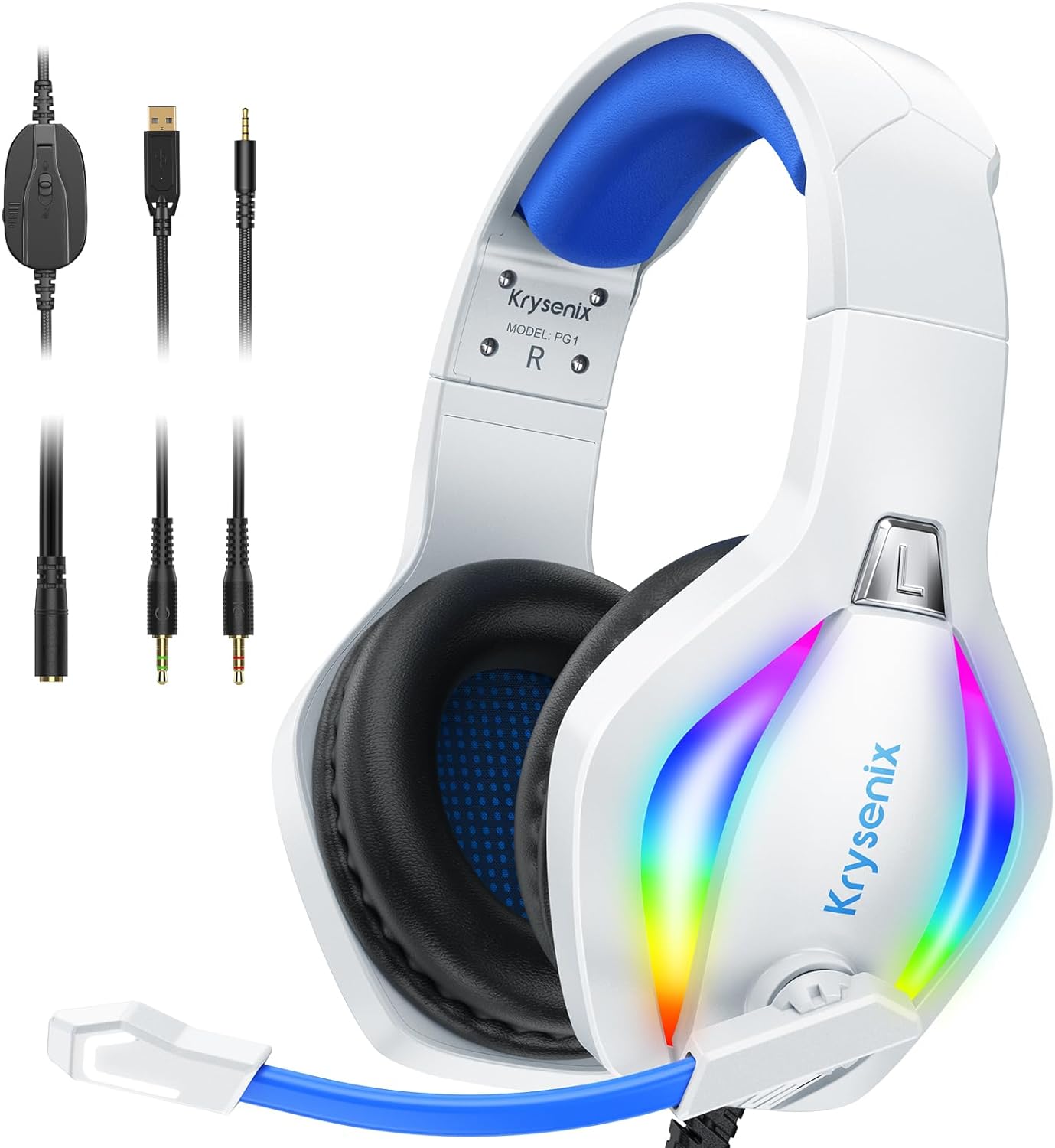 Krysenix PG1 Gaming Headset for PS4/PS5/PC/Nintendo Switch/Xbox One, USB Headset...