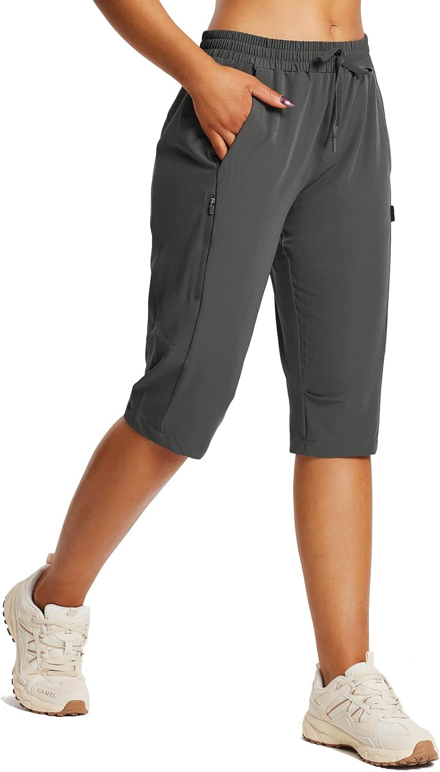 BALEAF Women's 15" Long Shorts, Special Below The Knee Capri Hiking Cargo Shorts...