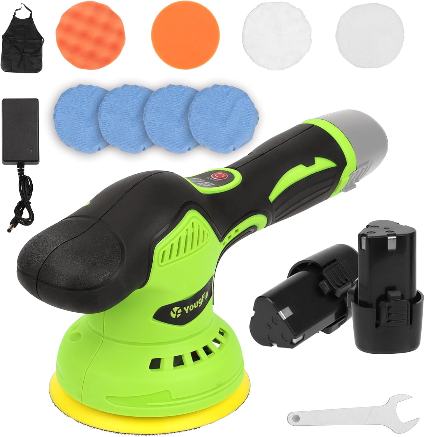 Yougfin Cordless Car Buffer Polisher, 5 Inch Car Buffers and Polishing Kit, 8 Va...