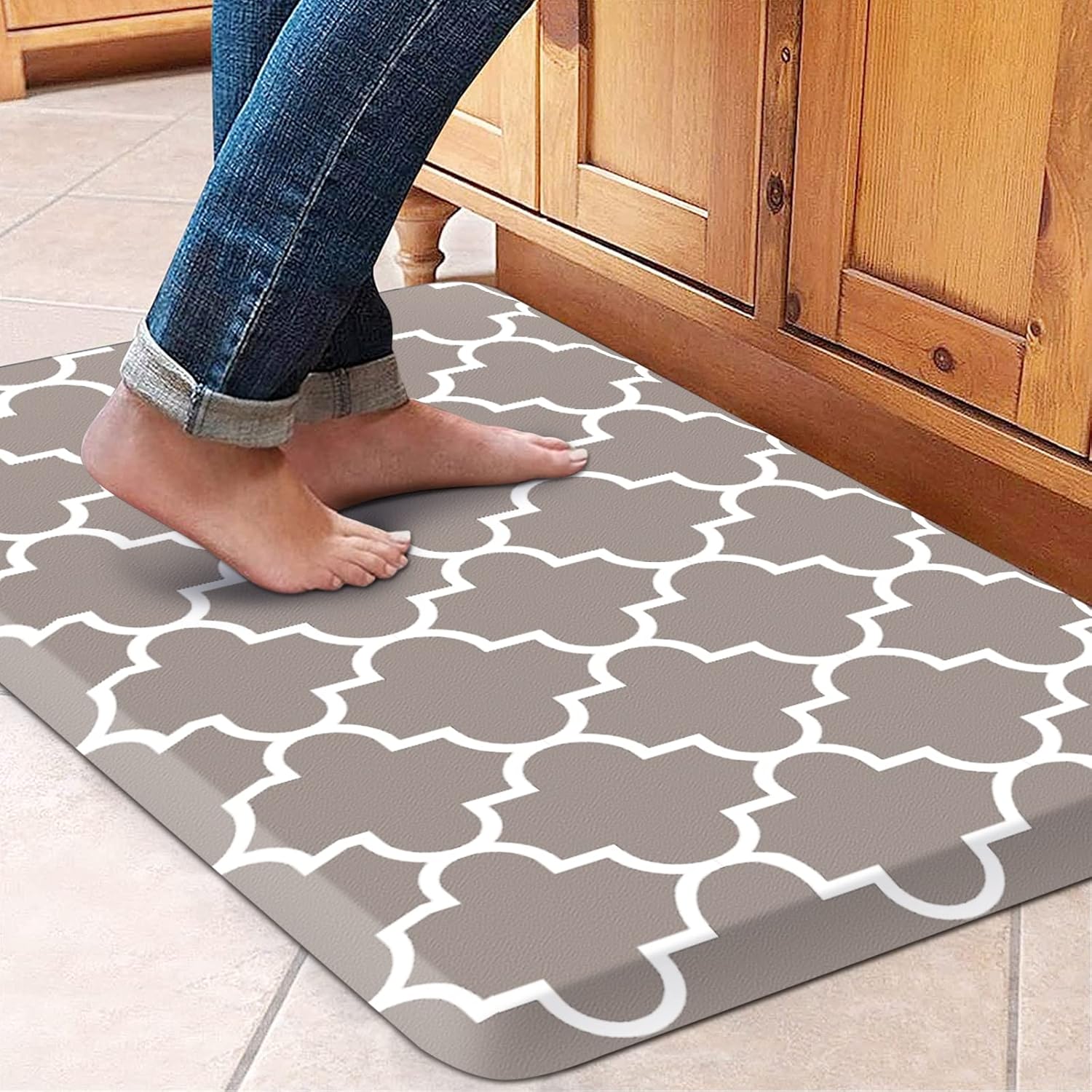 WISELIFE Kitchen Runner Rugs Anti-Fatigue mats,17.3"x 28",Non Slip Waterproof Er...
