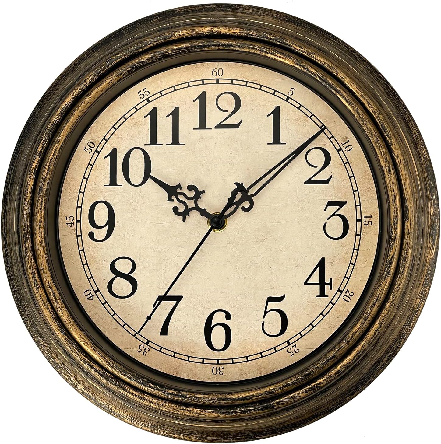 Plumeet Extra Large Retro Wall Clock, 16'' Non Ticking Classic Silent Vintage Wa...