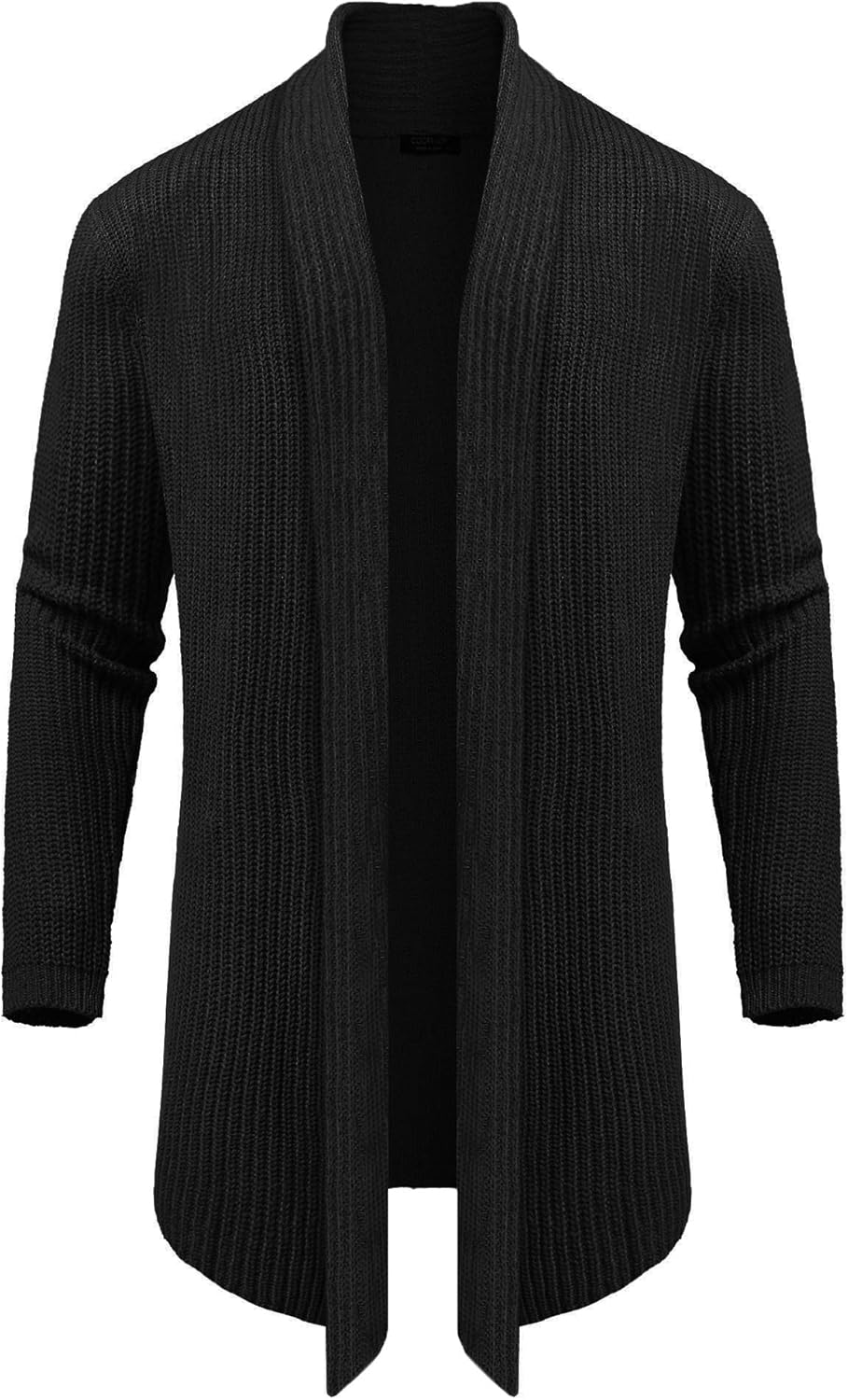 COOFANDY Mens Shawl Collar Long Cardigan, Special Knit Ruffle Fashion Sweater, A...