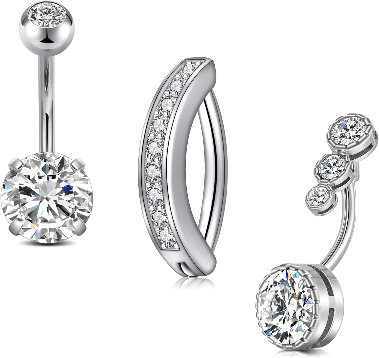 MODRSA Belly Button Ring Belly Rings Surgical Steel Belly Button Ring Hypoallerg...