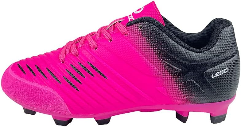 LEOCI Football Shoes - Kid's Anti-Slip Soccer Boots Toddler Outdoor Comfort Clea...