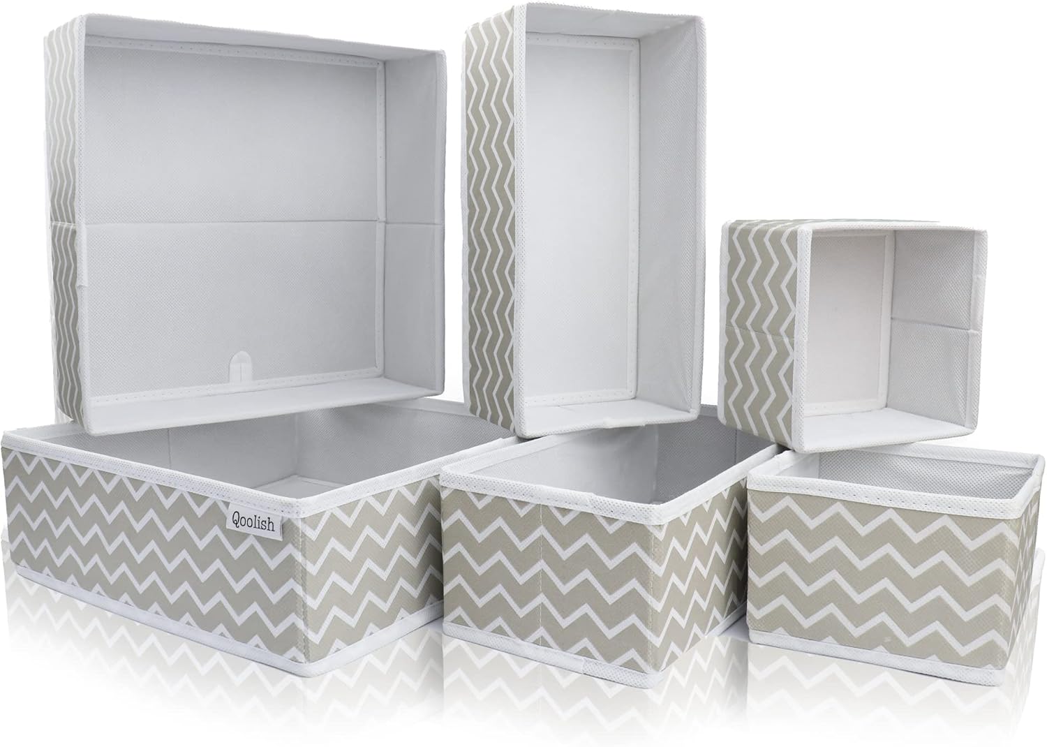 Qoolish Drawer Organiser Set of 6 Sturdy Draw Organizer to sort Your bedroom, Wa...