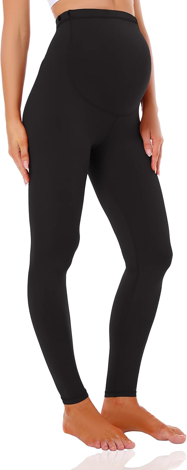 Foucome Women's Over Bump Super Soft Support Maternity Leggings Cropped Pants L...